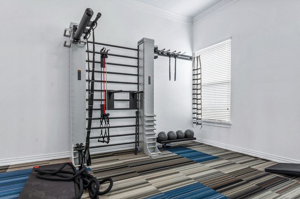 Clubhouse gym area at Park at Bayside, Rowlett