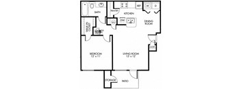 Alpine Floorplan at Dakota Ridge Apartments, Littleton, Colorado