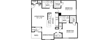 Aspen Floorplan at Dakota Ridge Apartments, Colorado