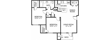 Dakota Floorplan 1 at Dakota Ridge Apartments, Littleton, CO