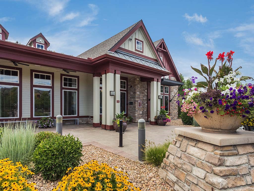 Clubhouse Exterior at Berkshire Aspen Grove Apartments, Littleton, Colorado