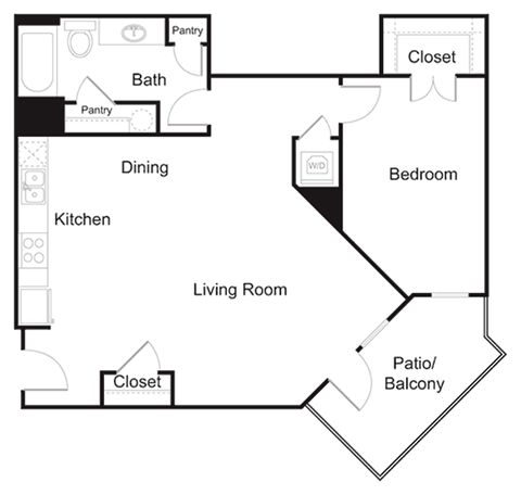 Floorplan A11BMR at Elan Redmond Apartments, Redmond, WA 98052