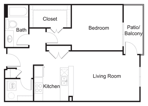 Floorplan A6 at Elan Redmond Apartments, Redmond
