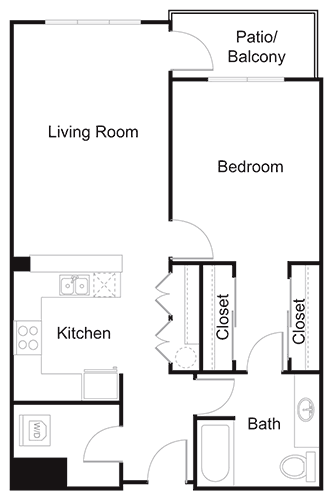 Floorplan A7 at Elan Redmond Apartments, Washington