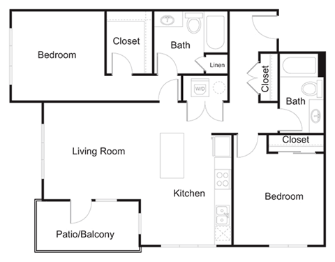 Floorplan D1 at Elan Redmond Apartments, Redmond, Washington