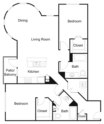 Floorplan D3 at Elan Redmond Apartments, Washington