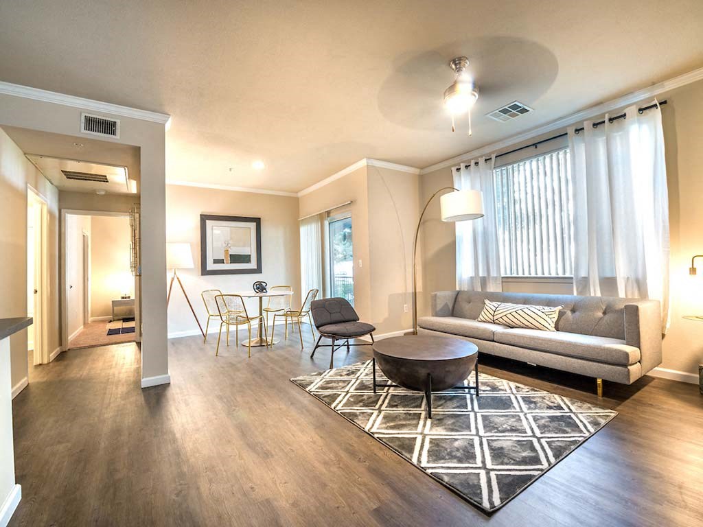 Wood floor living room