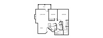 2 Bedroom 2 Bath Floor Plan at Echo Ridge, Snoqualmie, WA