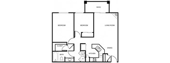 2 Bed Floor Plan at Echo Ridge, Snoqualmie, WA