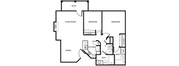 2 Bed 2 Bath Floor Plan at Echo Ridge, Snoqualmie, 98065