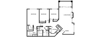 3 Bedroom Floor Plan at Echo Ridge, Snoqualmie, Washington