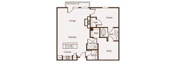 One Bedroom with Den at Roosevelt Square Apartments, Phoenix, AZ