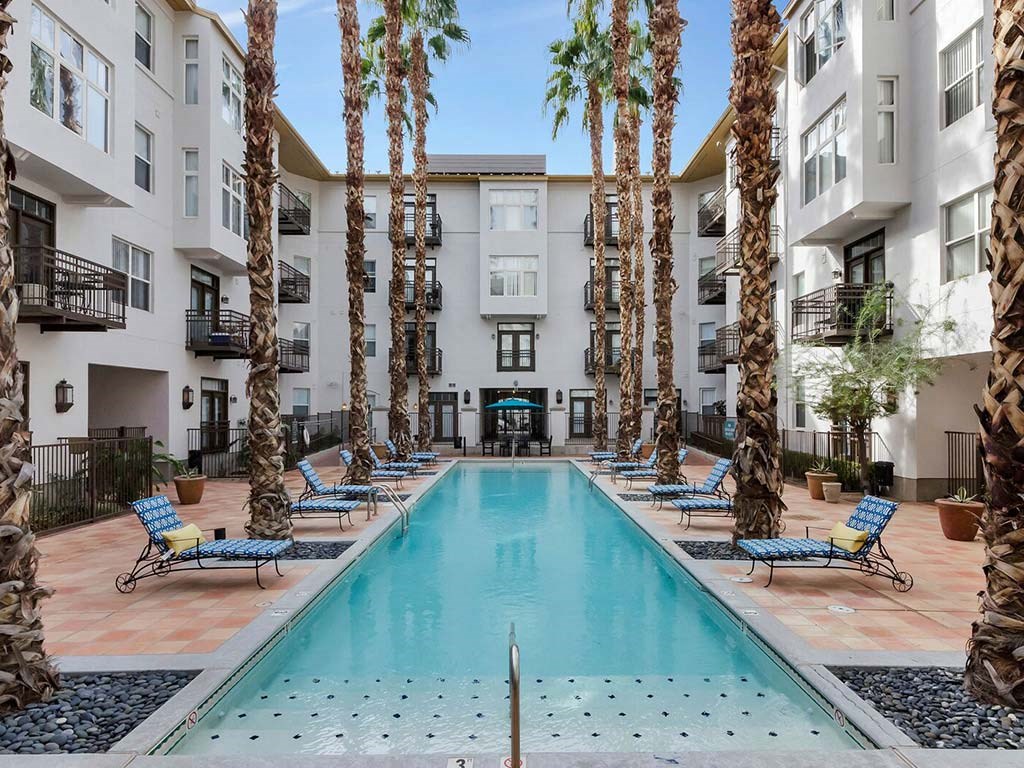 Swimming pool with relaxing sundecks, Roosevelt Square, Phoenix, AZ, 85003