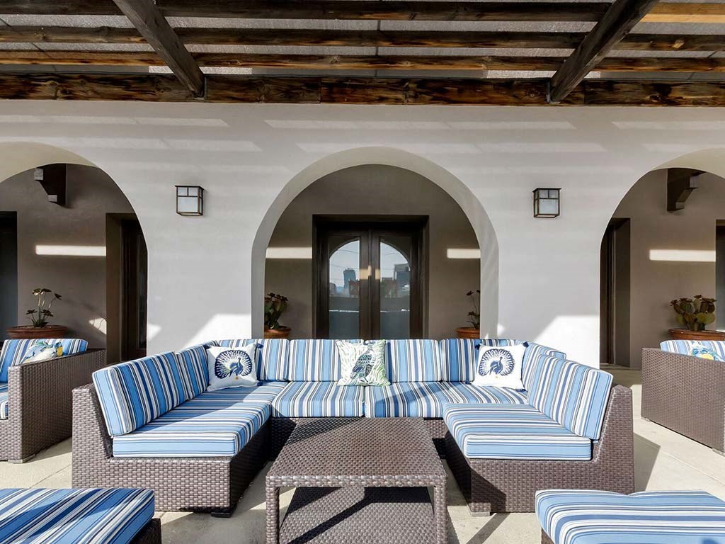 Stylish balcony with sofas at Roosevelt Square, Phoenix