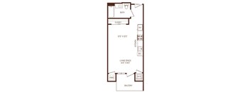 A3 floorplan at The Rey Apartments San Diego, California, 92101