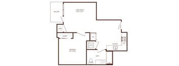 B1 floorplan at The Rey Apartments San Diego, CA