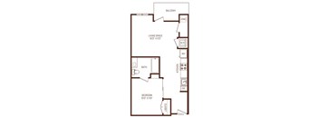 B2 floorplan at The Rey Apartments San Diego, 92101