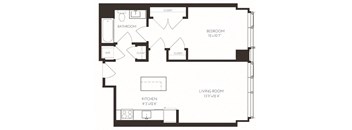 VI1A4 Floor Plan at Via Seaport Residences, Boston, MA