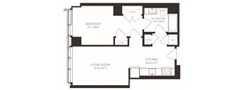 VI1A7 Floor Plan at Via Seaport Residences, Boston, Massachusetts