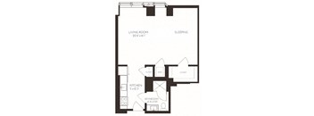 VI1H1 Floor Plan at Via Seaport Residences, Boston, MA, 02210