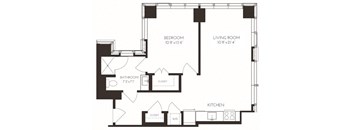 VI1K1 Floor Plan at Via Seaport Residences, Massachusetts