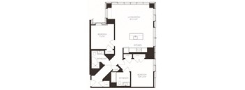 VI2E1 Floor Plan at Via Seaport Residences, Boston, MA, 02210