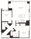 VI2E1 Floor Plan VI2E1 Floor Plan at Via Seaport Residences, Boston, MA, 02210
