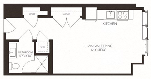 VISA6 Floor Plan at Via Seaport Residences, Boston, MA