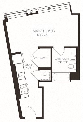 VISD1 Floor Plan at Via Seaport Residences, Boston
