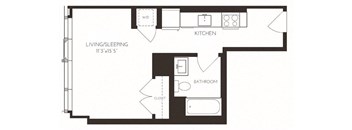 VISE1 Floor Plan at Via Seaport Residences, Massachusetts