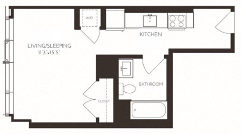 VISE1 Floor Plan at Via Seaport Residences, Massachusetts
