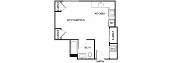 Floorplan Studio A at Lyric in Walnut Creek, CA