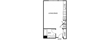 Floorplan Studio B at Lyric in Walnut Creek, CA