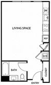 Floorplan Studio B Floorplan Studio B at Lyric in Walnut Creek, CA
