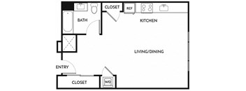 Floorplan Studio D at Lyric in Walnut Creek, CA