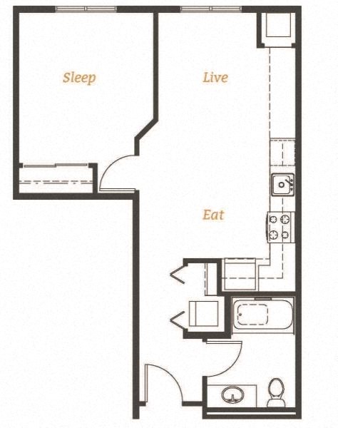 A1 Floor Plan at Cook Street, Portland