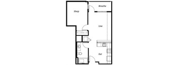A2 Floor Plan at Cook Street, Oregon