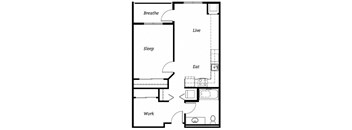 B1 Floor Plan at Cook Street, Portland, OR