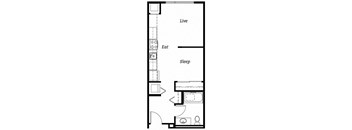 EFF1 Floor Plan at Cook Street, Portland, 97227