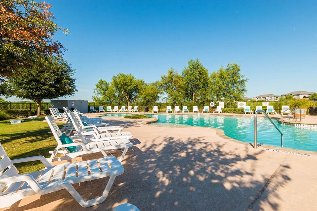 Pool With Sunning Deck at Park at Briggs Ranch, Texas
