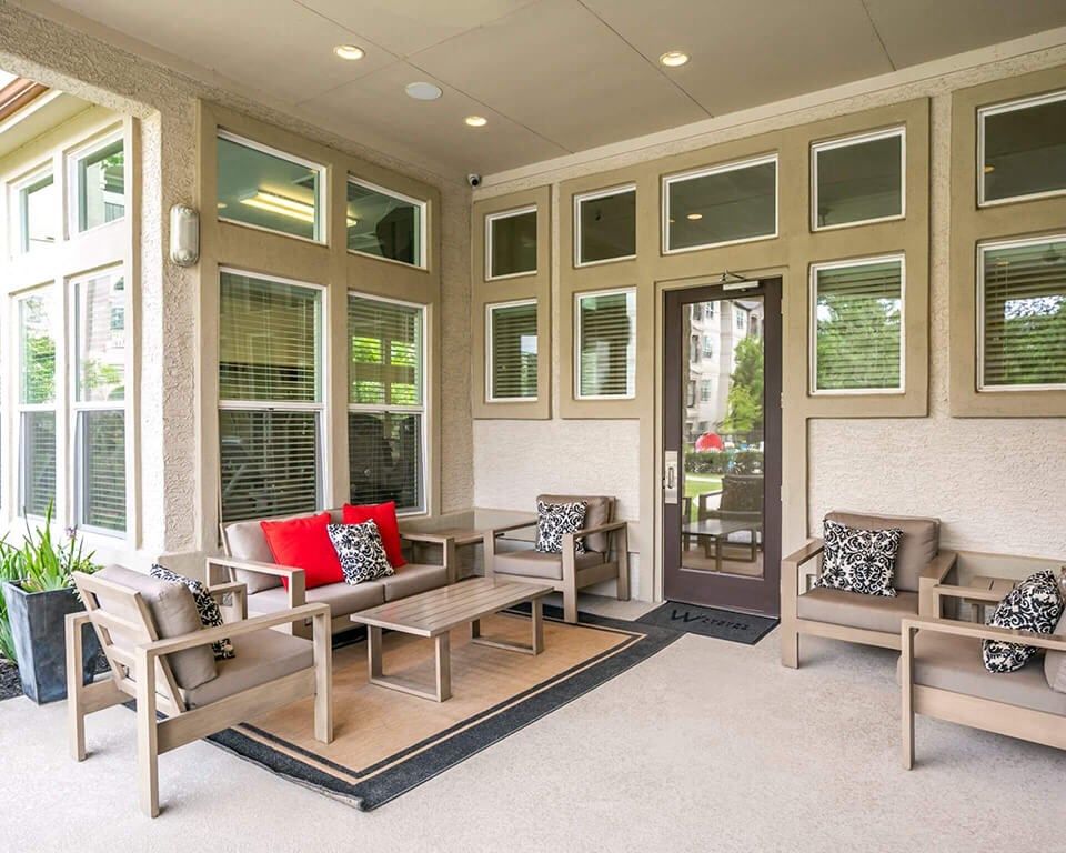 Courtyard Patio With Ample Sitting at Berkshire Jones Forest, Texas