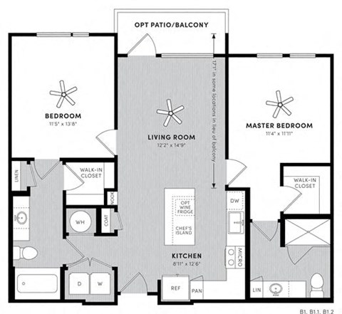 B1 Floor Plan at Berkshire Winter Park, Winter Park