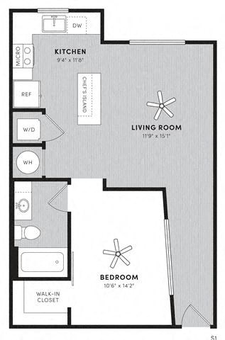 S1 Floor Plan at Berkshire Winter Park, Winter Park