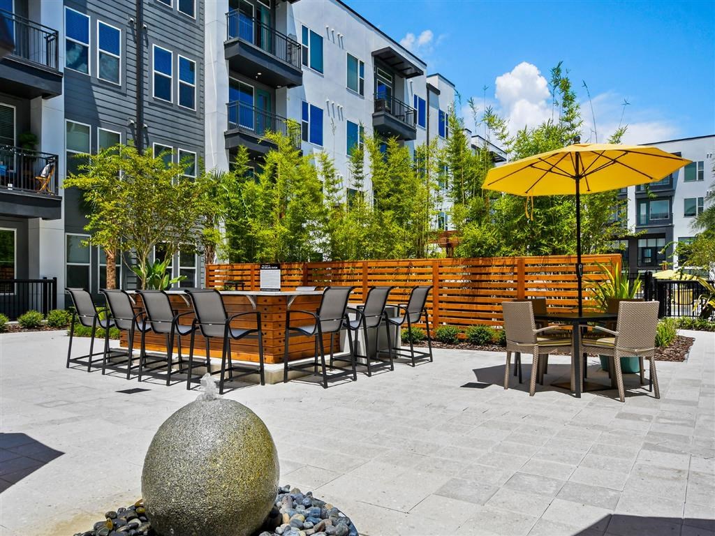 Outdoor Dining And Entertainment Area at Berkshire Winter Park, Winter Park