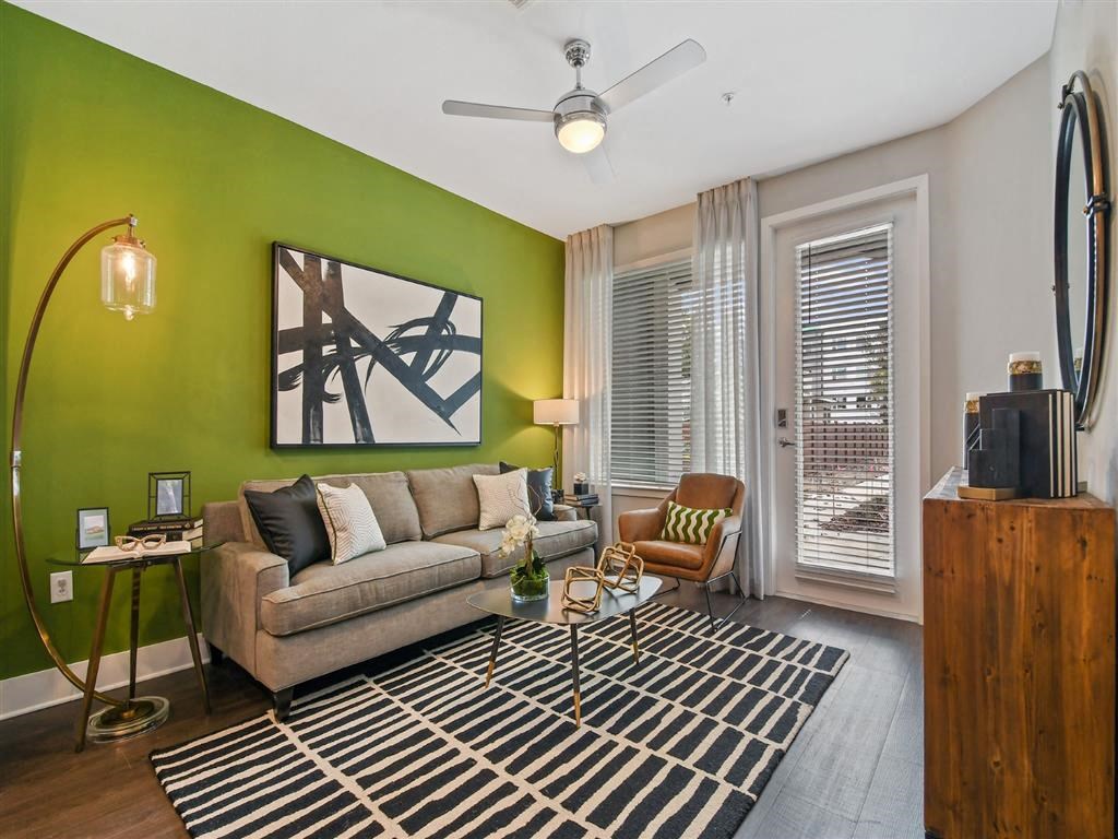 Modern Living Room with Balcony at Berkshire Winter Park, Winter Park, Florida