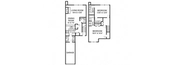 B2TH floor plan Kensington Grove apartments
