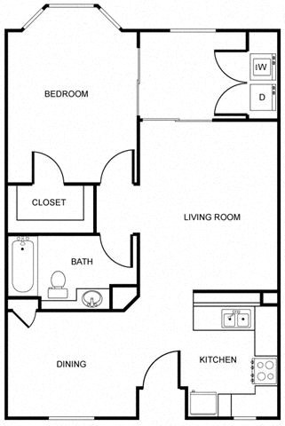 a floor plan of a home with a bedroom and a living room