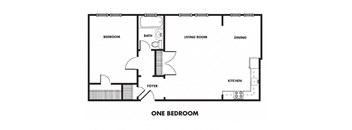 a one bedroom floor plan at The Edison apartments