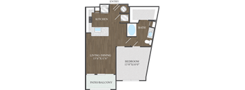 A1.1 one bedroom floorplan at Aspire at 610 apartments
