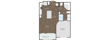 A2 one bedroom floorplan at Aspire at 610 apartments